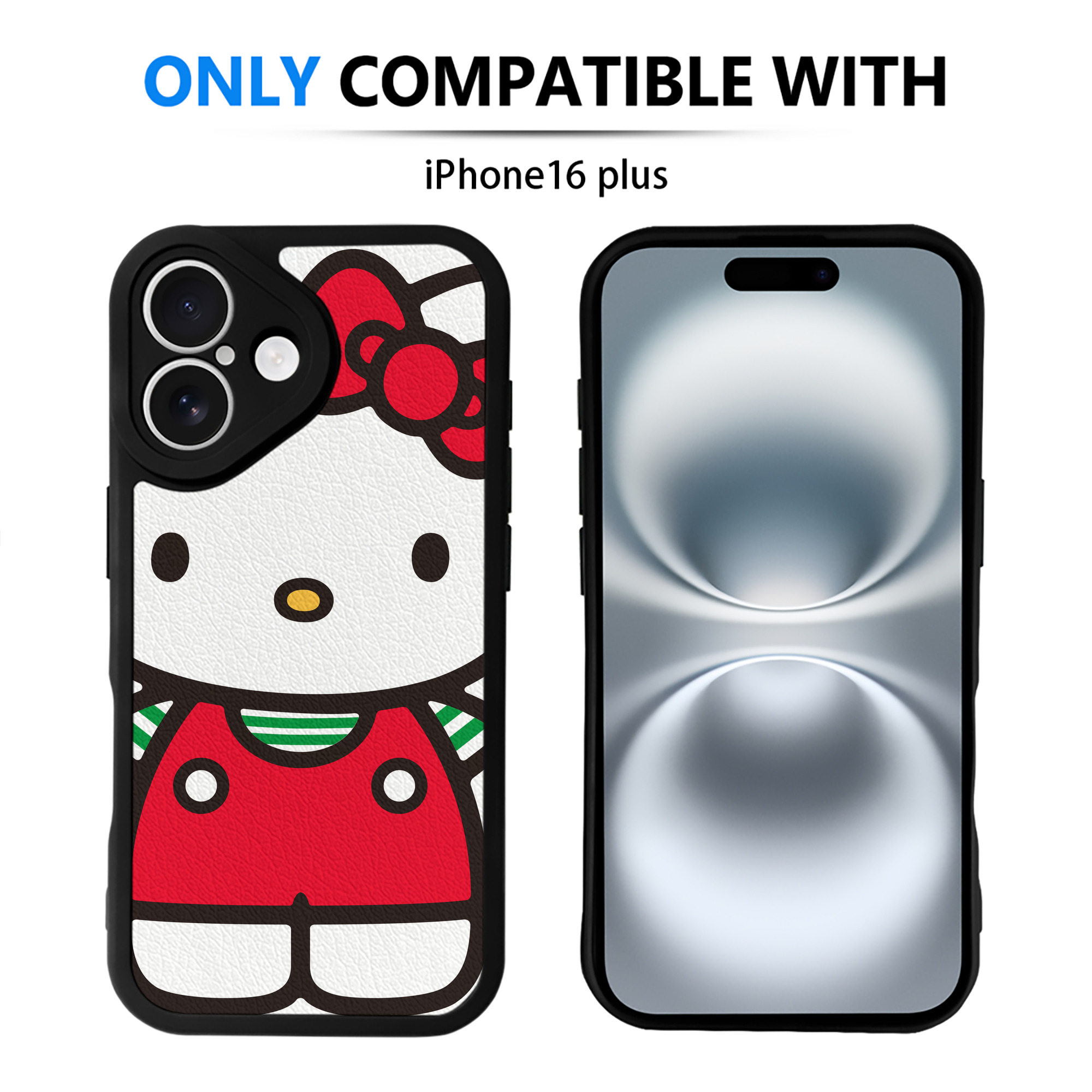 （画像用） Hello Kitty ハローキティ 【iPhone 16シリーズ対応】シリコンスマホケース（レザー調） 材質：シリコン